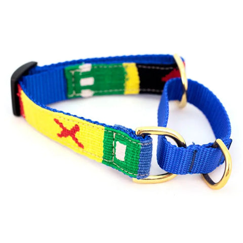 Handwoven Martingale Dog Collar 1 Inch Wide Adjustable 11-30 Inch – Durable Brass Hardware | Made in USA Auburn Leathercrafters  item