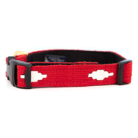 Handwoven Red Side-Release Dog Collar – Durable Nylon with Solid Brass Hardware | Made in USA Pet Collar Auburn Leathercrafters  item