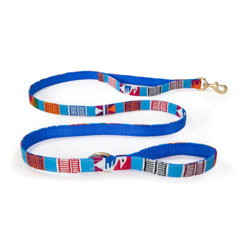 Handwoven Two-Handle Dog Leash 5-Foot – Durable Nylon Webbing with Brass Snap | Made in USA by Auburn Leathercrafters Auburn Leathercrafters  item