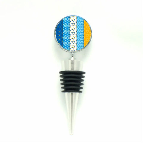 Hanukkah Themed Wine Bottle Stopper – Decorative Mixed Metal Holiday Gift Accent | Made in USA Michelle Marie Boutique 