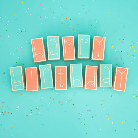 Happy Birthday Wooden Blocks Set 13pcs – Decorative Party Supplies – Sustainable Basswood | Made in USA Uncle Goose  Decor