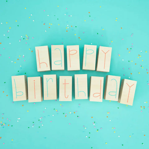 Happy Birthday Wooden Blocks Set 13pcs – Decorative Party Supplies – Sustainable Basswood | Made in USA Uncle Goose  Decor