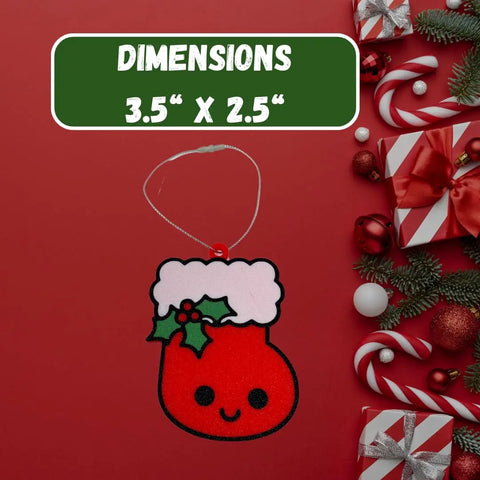 Happy Christmas Stocking Ornament – Cute Holiday Decor | Made in USA Chatelet Manufacturing 