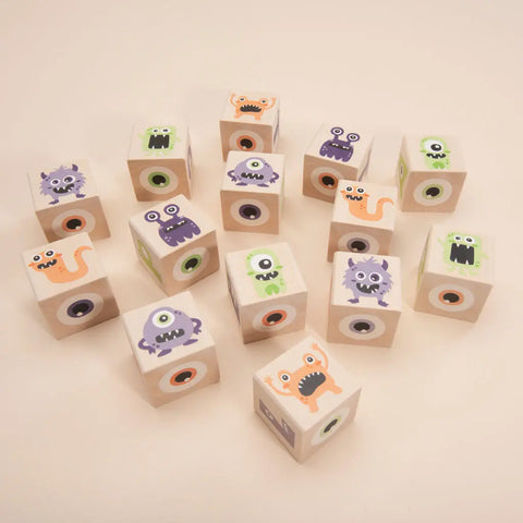 Happy Halloween Monster Alphabet Blocks – 1.75 Inch Educational Wooden Cubes for Toddlers | Made in USA by Uncle Goose Uncle Goose  Decor