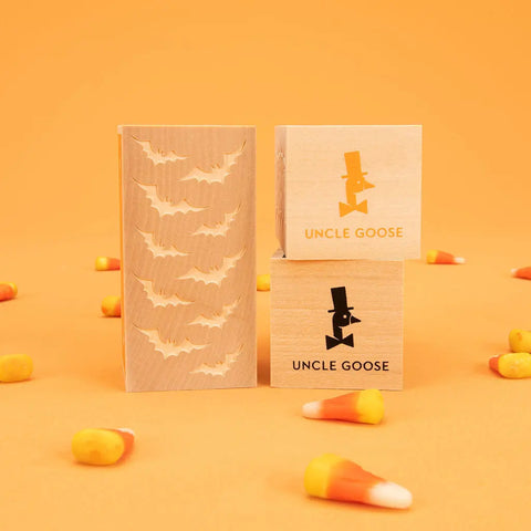 Happy Halloween Wooden Letter Blocks – 14-Piece Decorative Set 3.5 Inch Made in USA | Uncle Goose Seasonal Decor Uncle Goose  Decor