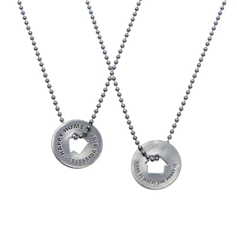 Happy Home Blessing Ring Charm – Handcrafted Pewter Token With House Cutout | Made in USA, Quarter Size Inspirational Gift Whitney Howard Designs  Blessing Ring