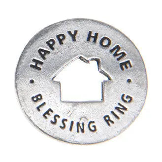 Happy Home Blessing Ring Charm – Handcrafted Pewter Token With House Cutout | Made in USA, Quarter Size Inspirational Gift Whitney Howard Designs  Blessing Ring