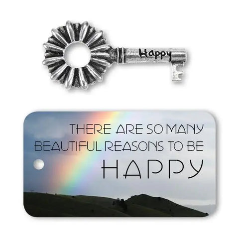 Happy Key Charm – Recycled Lead-Free Pewter Keychain | Made in USA by Whitney Howard Designs Whitney Howard Designs  Keys
