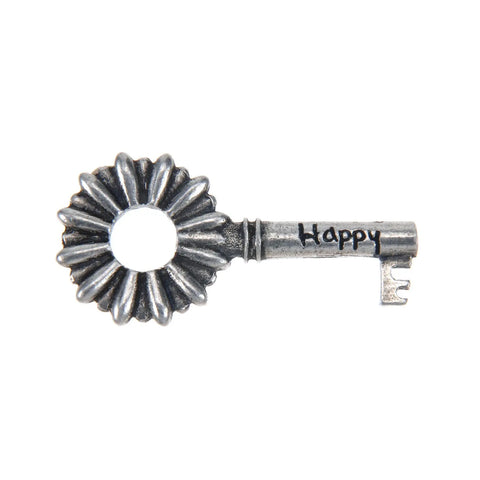 Happy Key Charm – Recycled Lead-Free Pewter Keychain | Made in USA by Whitney Howard Designs Whitney Howard Designs  Keys