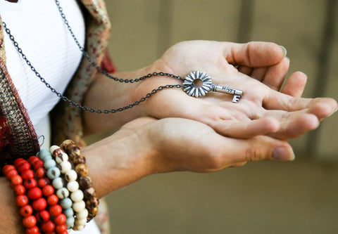 Happy Key Charm – Recycled Lead-Free Pewter Keychain | Made in USA by Whitney Howard Designs Whitney Howard Designs  Keys