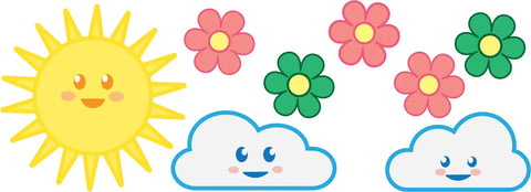 Happy Sun Wall Decal for Kids Rooms – Small Size | Made in USA Chatelet Manufacturing 