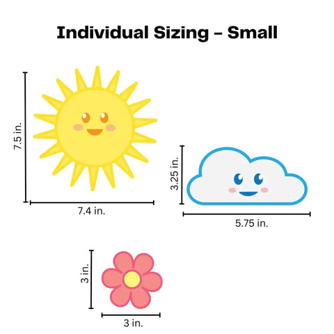 Happy Sun Wall Decal for Kids Rooms – Small Size | Made in USA Chatelet Manufacturing 