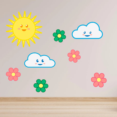 Happy Sun Wall Decal for Kids Rooms – Small Size | Made in USA Chatelet Manufacturing 