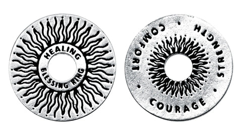 Healing Blessing Ring Charm – Recycled Pewter Sunburst Token | Made in USA, Pocket Size Inspirational Gift Whitney Howard Designs  Blessing Ring