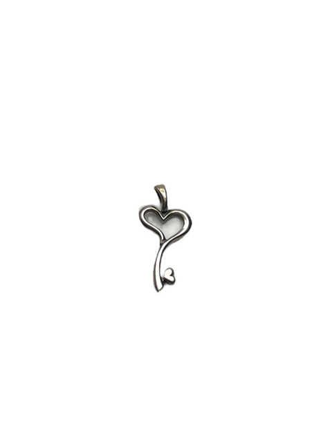 Heart Key Pendant Necklace Sterling Silver Finish with Adjustable 20 Inch Chain – Romantic Jewelry Gift | Made in USA Michelle Marie Boutique  Necklace