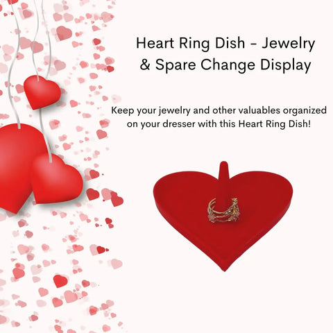 Heart Ring Dish & Valuables Organizer for Valentine's Day - Organize Your Jewelry & Spare Change or Valuables Chatelet Manufacturing 