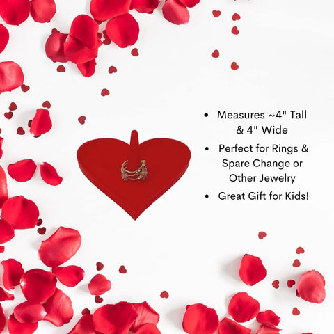 Heart Ring Dish & Valuables Organizer for Valentine's Day - Organize Your Jewelry & Spare Change or Valuables Chatelet Manufacturing 