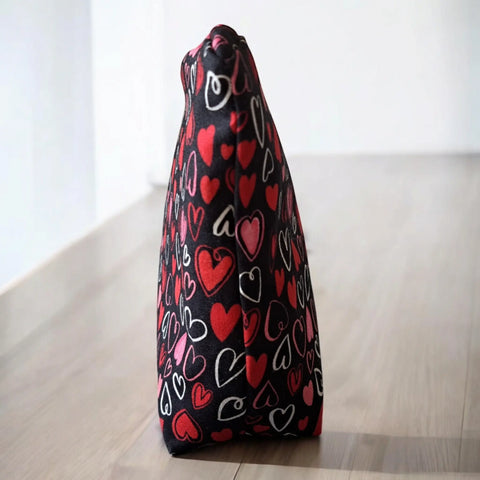 Hearts - Makeup Bag/ Cosmetic Pouch (Different Sizes) Frances Farm & Craft  Cosmetic bags