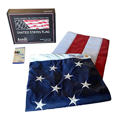 Heavy-Duty American Flag 3x5 Ft – Durable Nylon Outdoor Flag | Made in USA by Annin Flagmakers Freedom Flag and Pole 