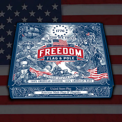 Heavy-Duty American Flag – Outdoor Patriotic Nylon Banner | Made in USA Durable Weather-Resistant Freedom Flag and Pole 
