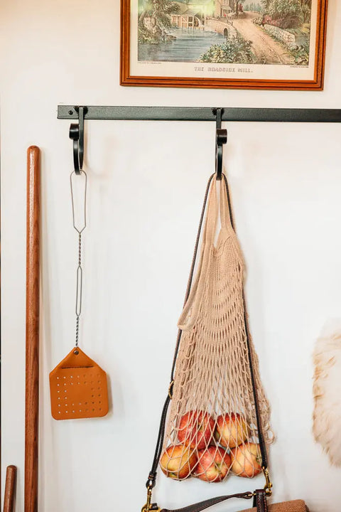 Heavy-Duty Wrought Iron Wall Rack With Hooks 24-34 Inch – Handcrafted Storage Organizer | Made in USA Millstream Home  Homegoods