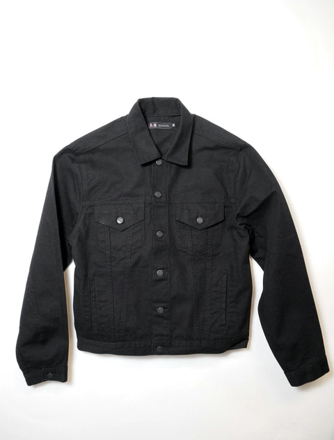 Heavyweight Canvas Trucker Jacket Black – Durable Tailored Fit Outerwear | Made in USA Marc Nelson  Jacket