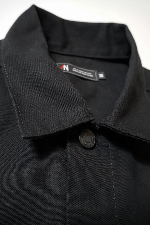 Heavyweight Canvas Trucker Jacket Black – Durable Tailored Fit Outerwear | Made in USA Marc Nelson  Jacket