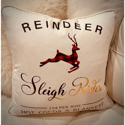 Heirloom Farmhouse Christmas Throw Pillows Suede Kloth