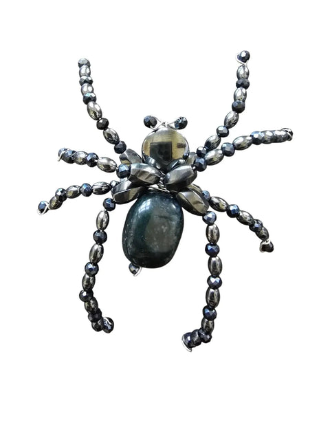 Hematite Spider Brooch: Unique, Mystical, and Eye-Catching Jewelry | Halloween Jewelry Michelle Marie Boutique  Brooch