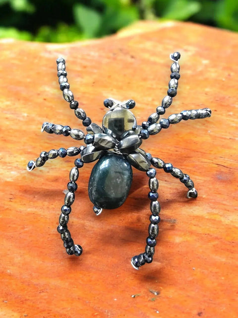 Hematite Spider Brooch: Unique, Mystical, and Eye-Catching Jewelry | Halloween Jewelry Michelle Marie Boutique  Brooch