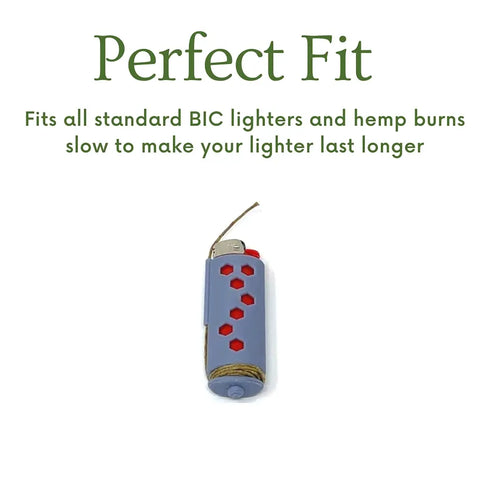 Hemp Wick Lighter Case – Durable Grey Hexagon Design | Made in USA Chatelet Manufacturing 