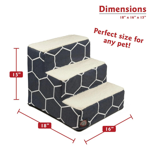 Hexo Shapes 3-Step Heavy Duty Pet Stairs – Made in USA Majestic Pet