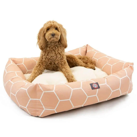 Hexo Shapes Plush Bagel Dog Bed – Premium Comfort – Made in USA Majestic Pet