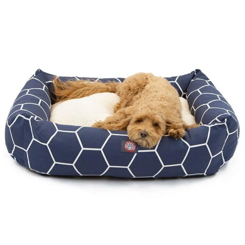 Hexo Shapes Plush Bagel Dog Bed – Premium Comfort – Made in USA Majestic Pet