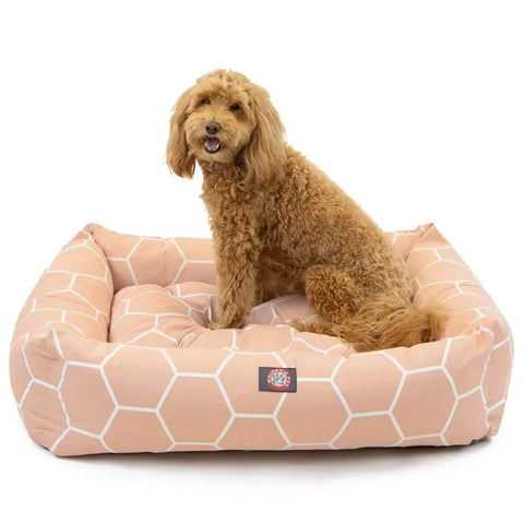 Hexo Shapes Plush Dog Bed – Luxe Bagel Style | Made in USA – San Antonio Texas Majestic Pet