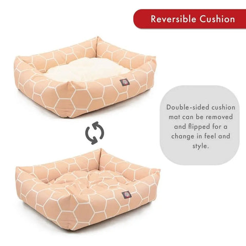 Hexo Shapes Plush Dog Bed – Luxe Bagel Style | Made in USA – San Antonio Texas Majestic Pet
