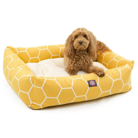 Hexo Shapes Plush Dog Bed – Luxe Bagel Style | Made in USA – San Antonio Texas Majestic Pet