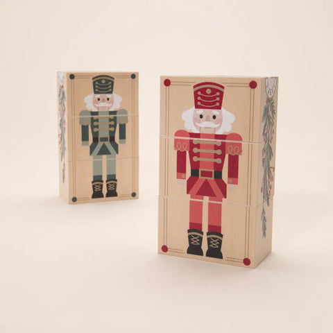 Holiday Nutcracker Wooden Blocks Set 6-Piece – Sustainable Basswood Toy | Made in USA - Grand Rapids, Michigan Uncle Goose  Environments