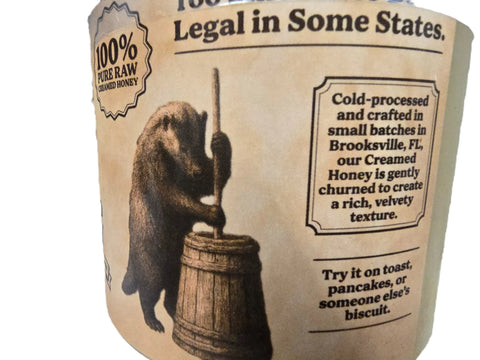 Honey Badgers Bee Farm Raw Creamed Honey 12oz – Florida Grown Thick Spread | Made in USA Honey Badgers Bee Farm  Raw Honey