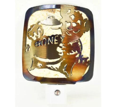 Honey Bear Themed Night Light – Handcrafted Ambient Lighting for Kids’ Rooms | Made in USA Knights Home Decor  item