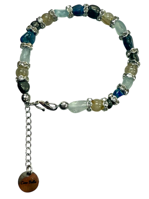 Hope Collection Cancer Charity Jewelry Set – Lapis Lazuli & Aquamarine Sterling Silver Adjustable Bracelet Necklace Ring Earrings | Made in USA Michelle Marie Boutique  Jewelry Sets