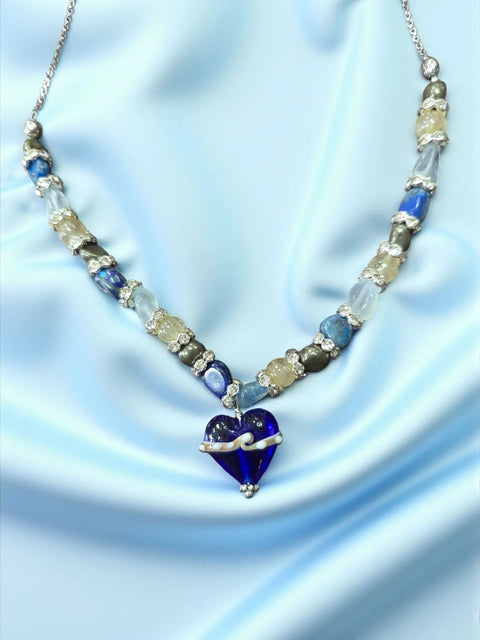 Hope Collection Cancer Charity Jewelry Set – Lapis Lazuli & Aquamarine Sterling Silver Adjustable Bracelet Necklace Ring Earrings | Made in USA Michelle Marie Boutique  Jewelry Sets