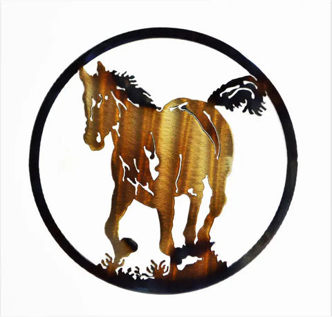 Horse and Colt Metal Wall Art – Handcrafted Rustic Sculpture | Made in USA Knights Home Decor  item