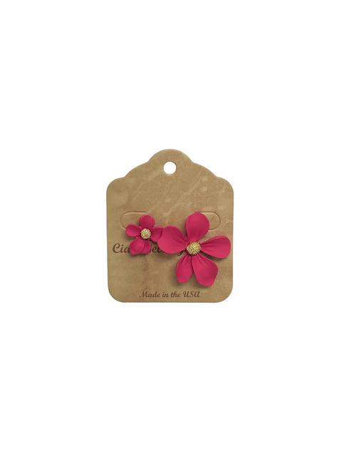 Hot Pink Dogwood Flower Earrings – Lightweight Floral Jewelry with Gold Center | Made in USA Michelle Marie Boutique  Earrings