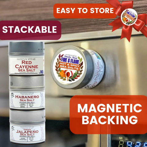 Hot & Spicy Sea Salt Gift Set – Jalapeño, Habanero & Cayenne Trio | Handcrafted Seasoning Pack Made in USA Gustus Vitae  Collections & Gift Sets