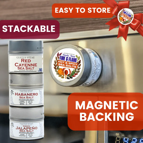 Hot & Spicy Sea Salt Gift Set – Jalapeño, Habanero & Cayenne Trio | Handcrafted Seasoning Pack Made in USA Gustus Vitae  Collections & Gift Sets