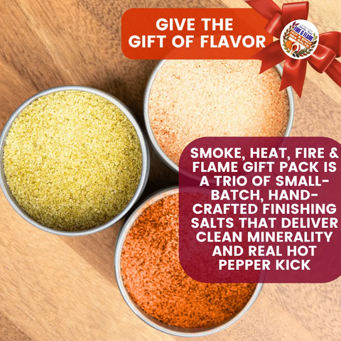 Hot & Spicy Sea Salt Gift Set – Jalapeño, Habanero & Cayenne Trio | Handcrafted Seasoning Pack Made in USA Gustus Vitae  Collections & Gift Sets