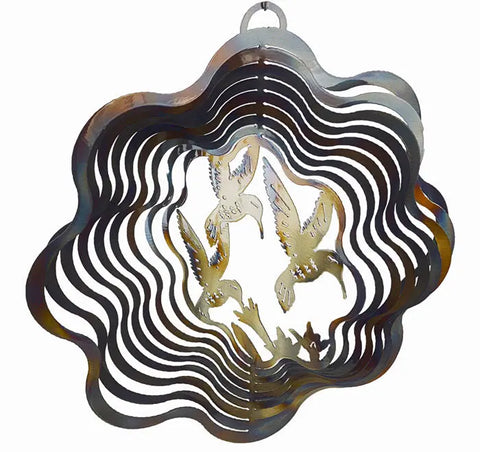 Hummingbird Metal Wind Spinner – Outdoor Kinetic Garden Decor | Handcrafted Made in USA, Elegant Moving Art Knights Home Decor  item