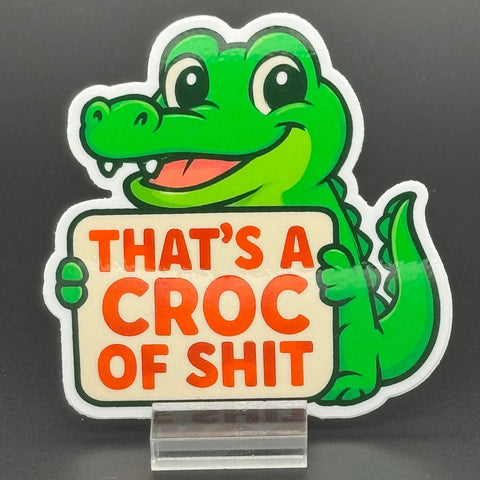 Humorous Crocodile Decorative Sticker 3x3 Inch – Playful Vinyl Decal for Laptops and Bottles | Made in USA American Lictor  Vinyl Stickers