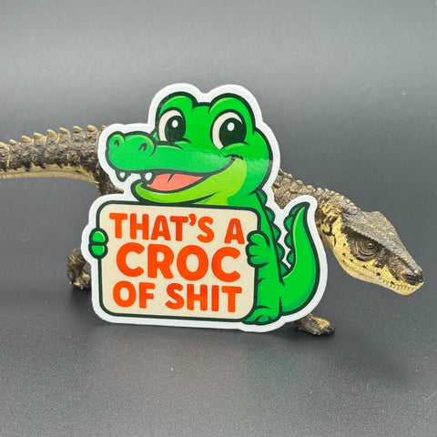 Humorous Crocodile Decorative Sticker 3x3 Inch – Playful Vinyl Decal for Laptops and Bottles | Made in USA American Lictor  Vinyl Stickers